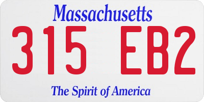 MA license plate 315EB2