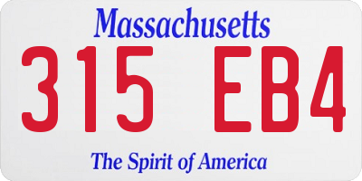 MA license plate 315EB4