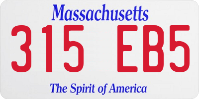 MA license plate 315EB5