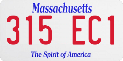 MA license plate 315EC1