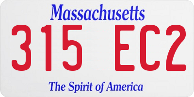 MA license plate 315EC2