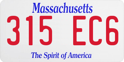 MA license plate 315EC6