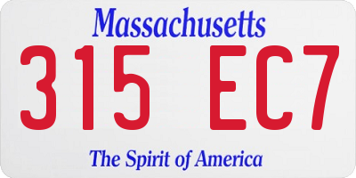 MA license plate 315EC7