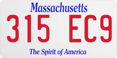MA license plate 315EC9
