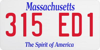 MA license plate 315ED1