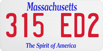 MA license plate 315ED2