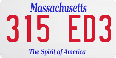 MA license plate 315ED3