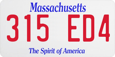 MA license plate 315ED4
