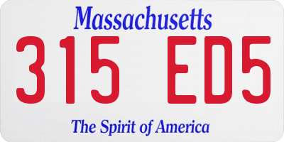 MA license plate 315ED5