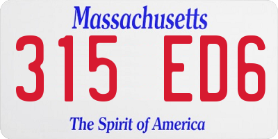 MA license plate 315ED6