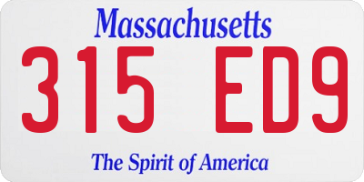 MA license plate 315ED9