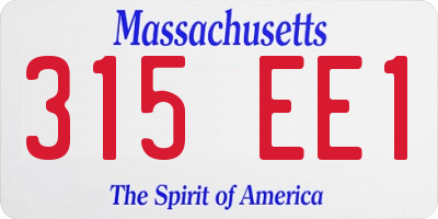 MA license plate 315EE1