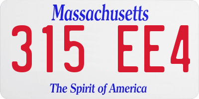 MA license plate 315EE4