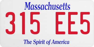 MA license plate 315EE5