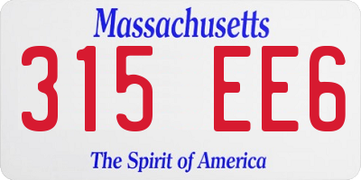 MA license plate 315EE6