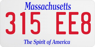 MA license plate 315EE8