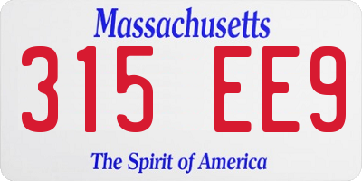 MA license plate 315EE9