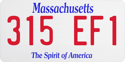MA license plate 315EF1