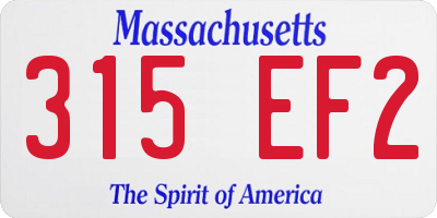 MA license plate 315EF2