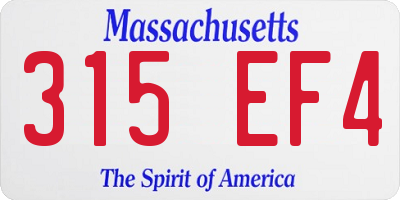 MA license plate 315EF4