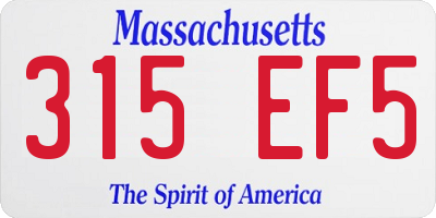 MA license plate 315EF5