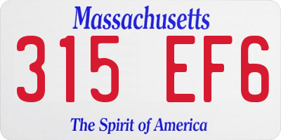 MA license plate 315EF6