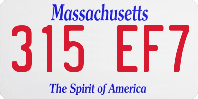 MA license plate 315EF7