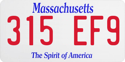 MA license plate 315EF9