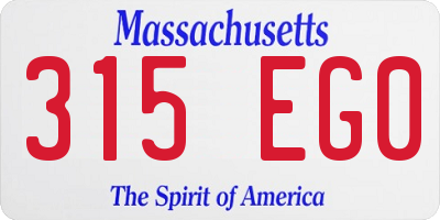 MA license plate 315EG0