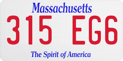 MA license plate 315EG6