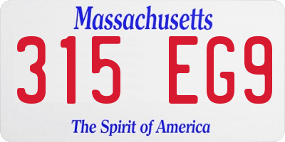 MA license plate 315EG9