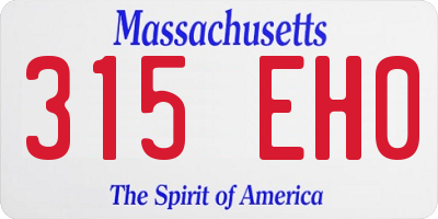 MA license plate 315EH0