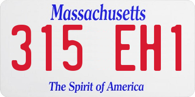 MA license plate 315EH1