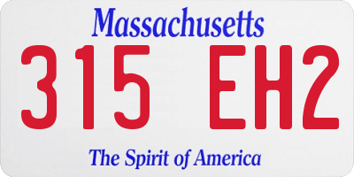 MA license plate 315EH2