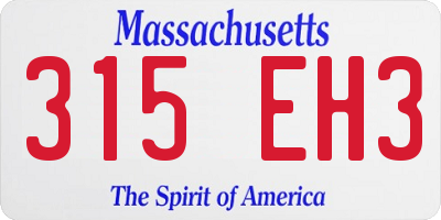 MA license plate 315EH3