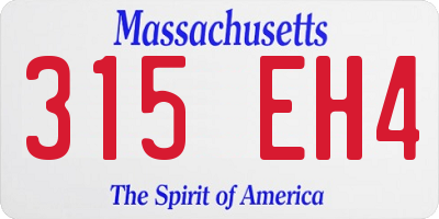 MA license plate 315EH4