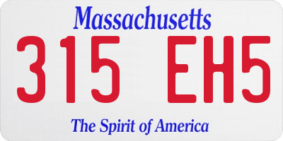 MA license plate 315EH5
