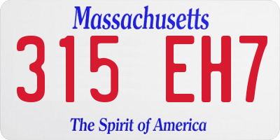 MA license plate 315EH7
