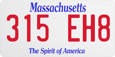 MA license plate 315EH8