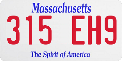 MA license plate 315EH9