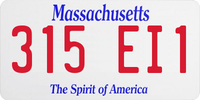 MA license plate 315EI1