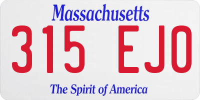 MA license plate 315EJ0