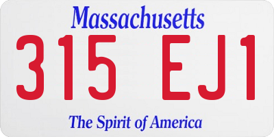 MA license plate 315EJ1