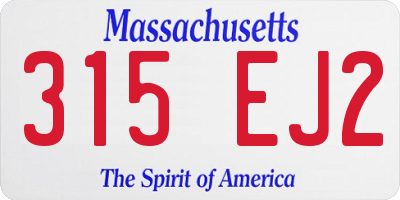 MA license plate 315EJ2