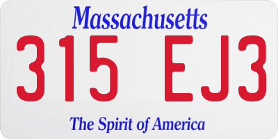 MA license plate 315EJ3