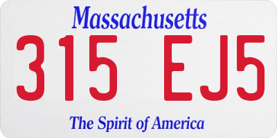 MA license plate 315EJ5