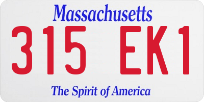 MA license plate 315EK1