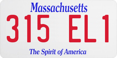 MA license plate 315EL1
