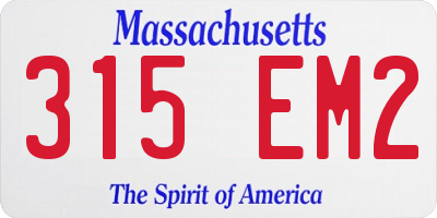MA license plate 315EM2
