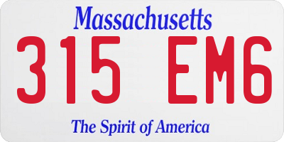 MA license plate 315EM6